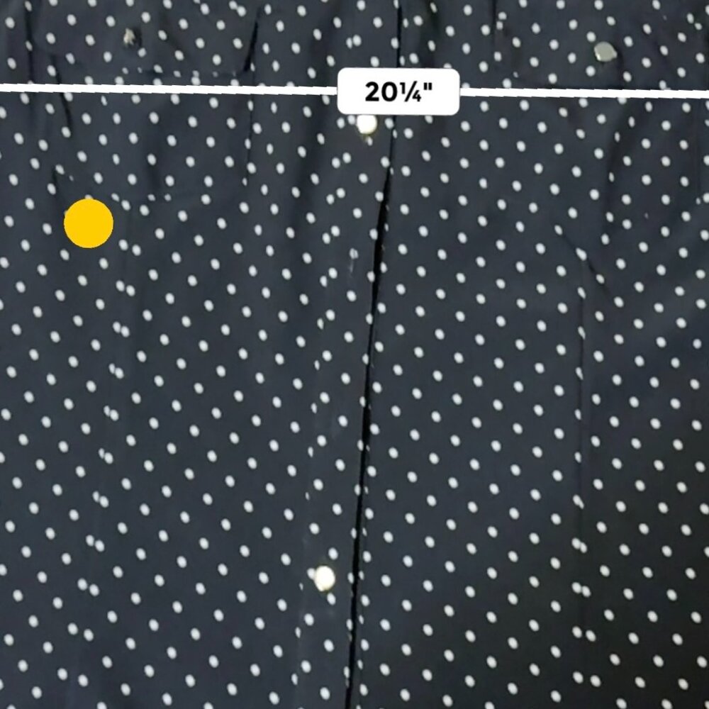 Notations Sleeveless  button down with white polka dots  Size XL - Picture 5 of 7